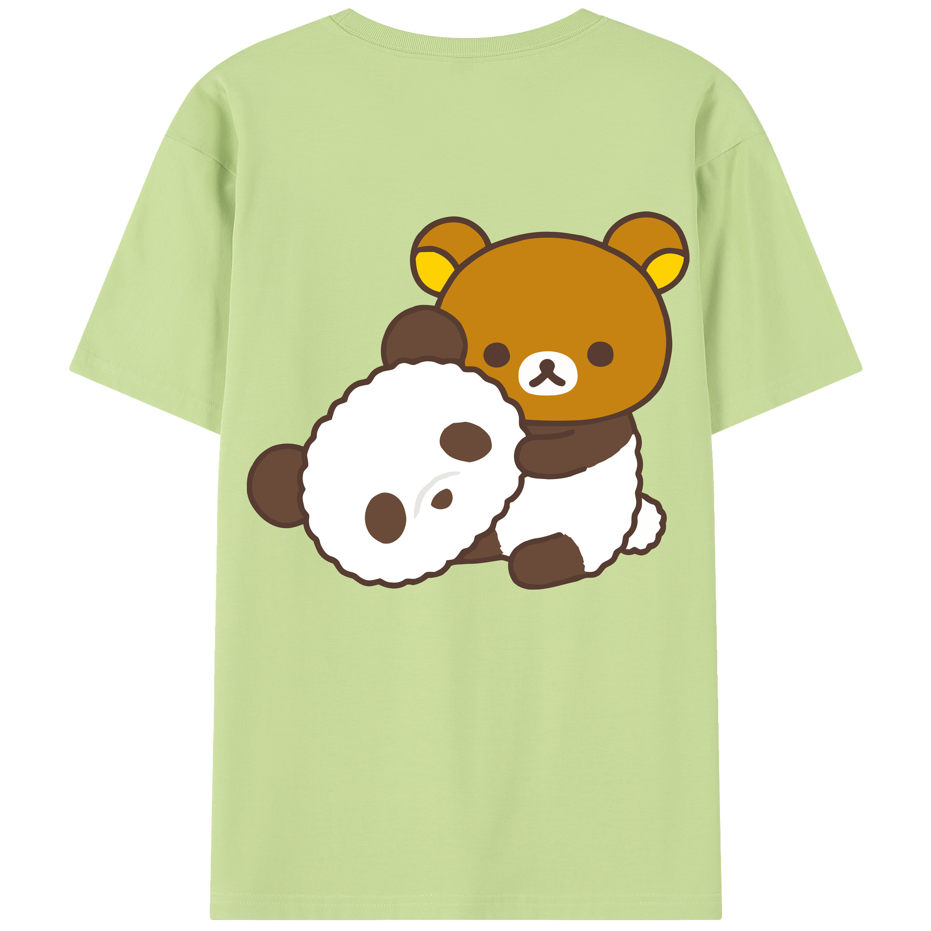 （画像用） リラックマ リラックマ キイロイトリ Rilakkuma Korilakkuma Kiiroitori 綿100％半袖Tシャツ（背面プリント）